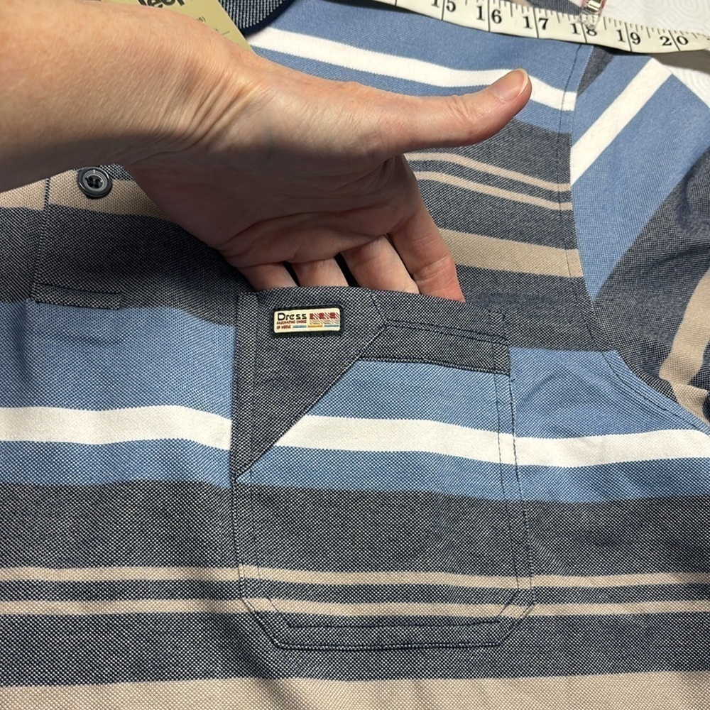 Jeep Long Sleeve Polo Shirt 1/4 Button Stripes Size Large NWT - Picture 5 of 10